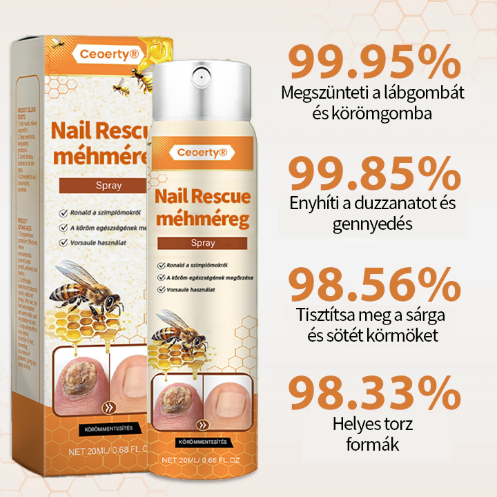 💥 2025 Korlátozott 70% KEDVEZMÉNY ️⏳ Ceoerty® NailRescue Kolirin méhméreg körömgomba spray 💥 Minden körömproblémát orvosolhatsz 2 héten belül💥