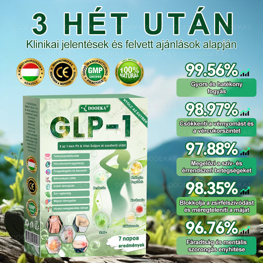 💖💖  DOOEKA® GLP-1 8 az 1-ben Fit & Vital Szájon át szedhető oldat – 👨‍⚕️ Napi egyszer, 7 nap alatt látható változás / Elhízás, szív- és érrendszeri egészség, cukorbetegség, alvási apnoe, bélrendszer egészsége, ízületi problémák és még sok más esetén💖💖