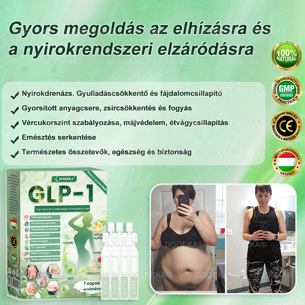 💖💖  DOOEKA® GLP-1 8 az 1-ben Fit & Vital Szájon át szedhető oldat – 👨‍⚕️ Napi egyszer, 7 nap alatt látható változás / Elhízás, szív- és érrendszeri egészség, cukorbetegség, alvási apnoe, bélrendszer egészsége, ízületi problémák és még sok más esetén💖💖